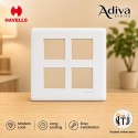 Havells Adiva 8 Module Cover Plate [Sq] | White