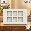 Havells Adiva 12 Module Cover Plate | White