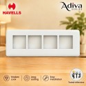 Havells Adiva 8 Module Cover Plate | White