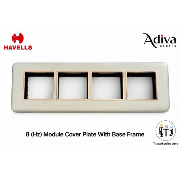 Havells Adiva 8 Module Cover Plate | Champagne Bezel