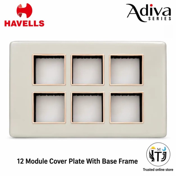 Havells Adiva 12 Module Cover Plate | Champagne Bezel