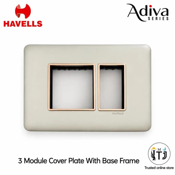 Havells Adiva 3 Module Cover Plate | Champagne Bezel