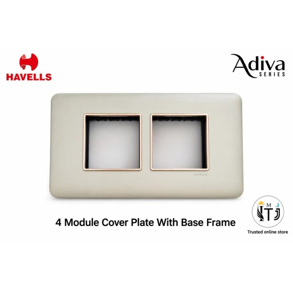 Havells Adiva 4 Module Cover Plate | Champagne Bezel