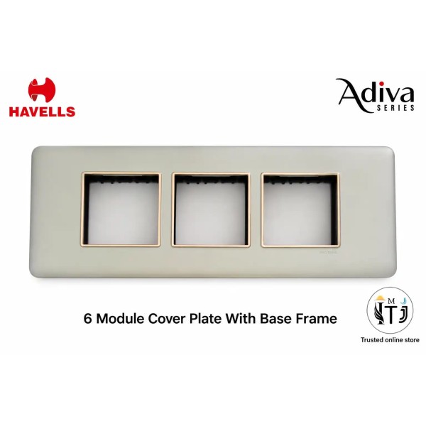 Havells Adiva 6 Module Cover Plate | Champagne Bezel
