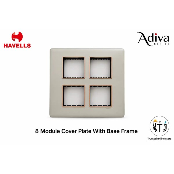 Havells Adiva 8 Module Cover Plate [Sq] | Champagne Bezel