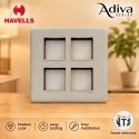 Havells Adiva 8 Module Cover Plate [Sq] | Champagne Bezel