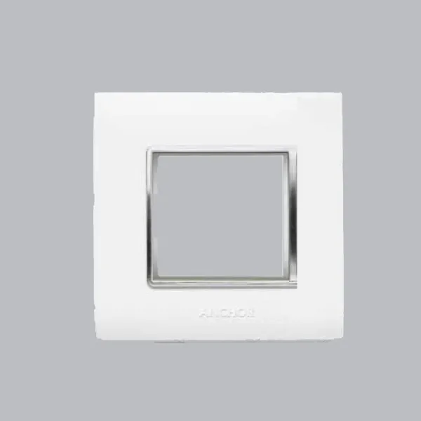 Anchor Penta 2-Module Plate (65802) | White with Chorme Collar
