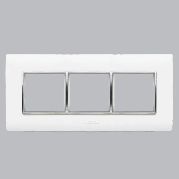 Anchor Penta 6 Module Plate  (65806) | White with Chrome Collar