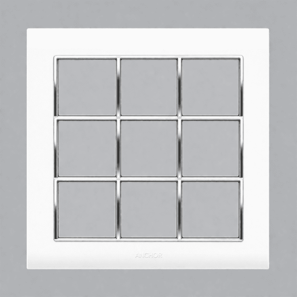 Anchor penta 18 Module Plate  (65818) |White with Chrome Collar