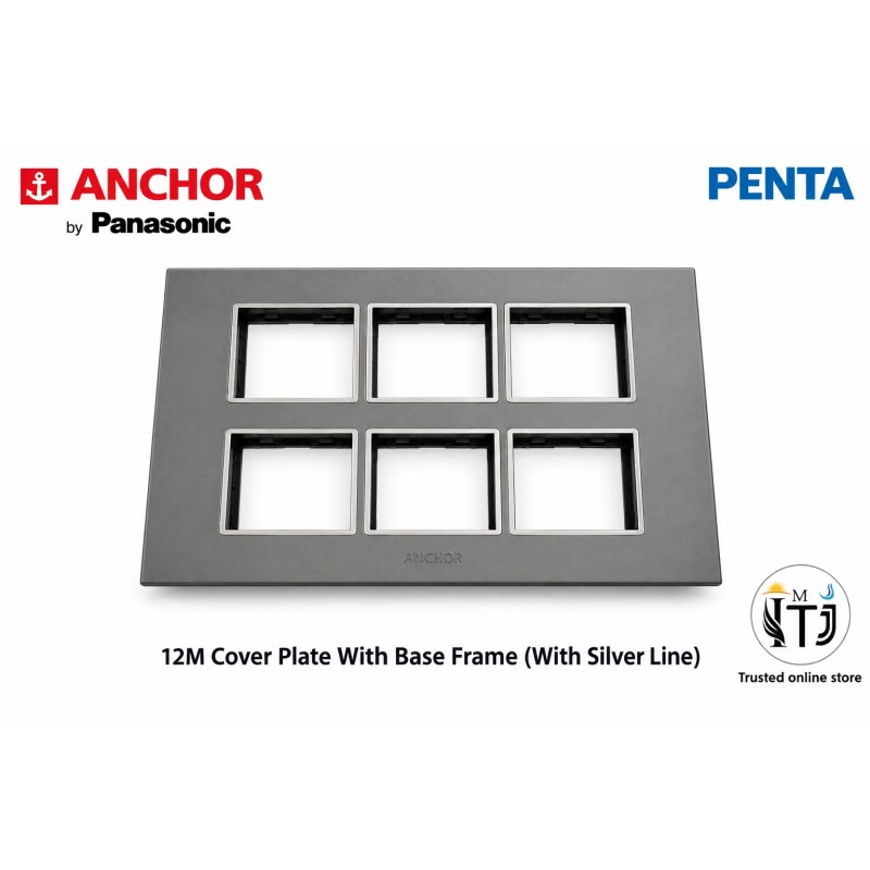 Anchor Penta 12 Module Plate (65812B) | Black with Chrome Collar Anchor Penta 12 Module Plate (65812B) | Black with Chrome Collar
