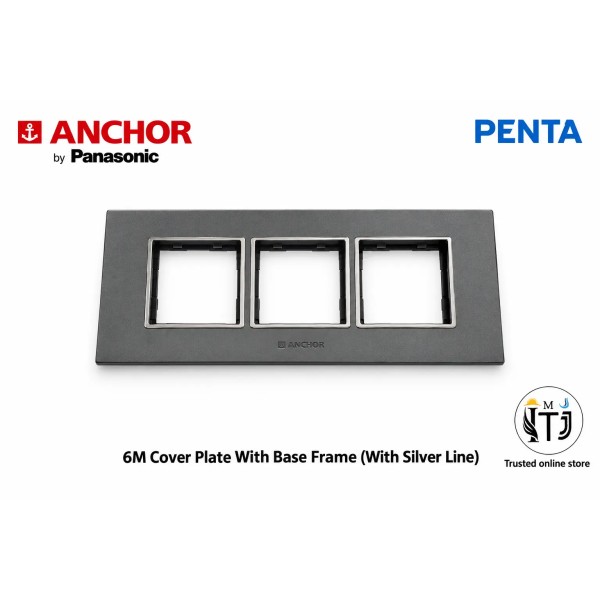 Anchor Penta 6 Module Plate  (65806B) | Black with Chrome Collar