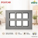 Polycab Etira - 12 Module  [6x8 ]Cover Plate - Mag. Grey