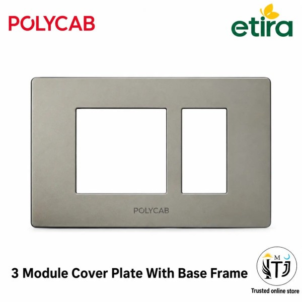 Polycab Etira - 3 Module [ 3x4 ]Cover Plate - Mag. Grey