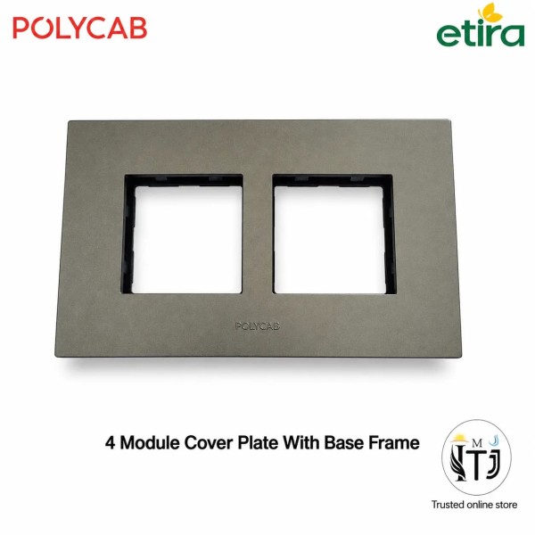Polycab Etira - 4 Module [ 3x5 ]Cover Plate - Mag. Grey