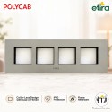Polycab Etira - 8 Module, Hz  [ 3x9 ]Cover Plate - Mag. Grey