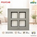 Polycab Etira - 8 Module, SQ  [ 5x5 ]Cover Plate - Mag. Grey