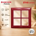 Anchor Ziva 8 Module Plate Sq (68988CR) - Cherry Red