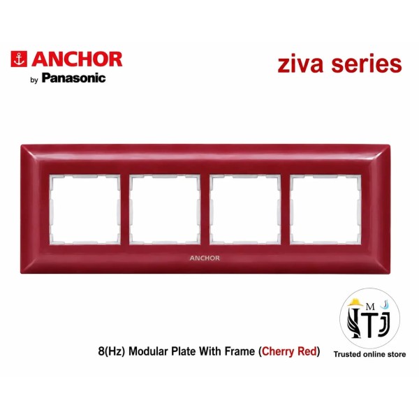 Anchor Ziva 8 Module Plate (68908CR) - Cherry Red