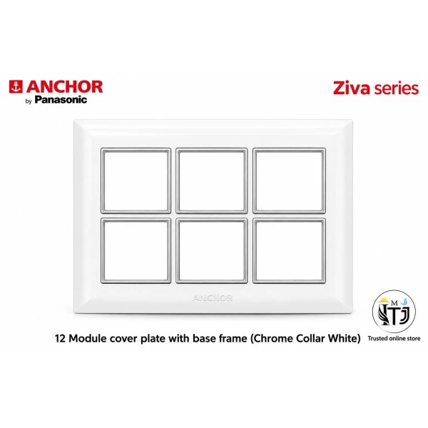 Anchor Ziva12 Module Plate (68912C) - Chrome Collar White