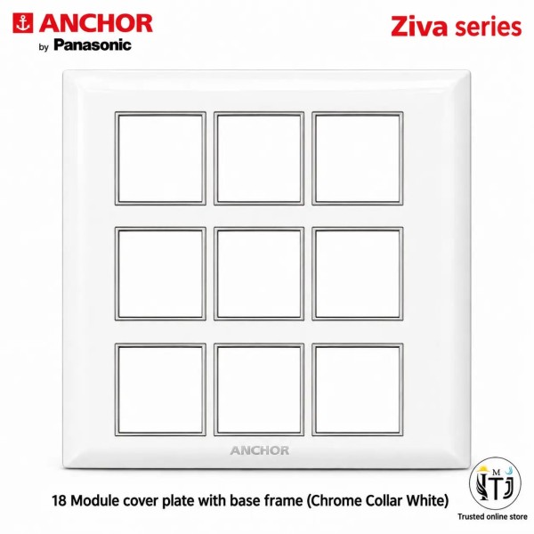 Anchor Ziva18 Module Plate (68918C) - Chrome Collar White