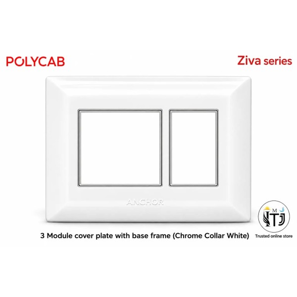 Anchor Ziva 3 Module Plate (68903C)  - Chrome Collar White