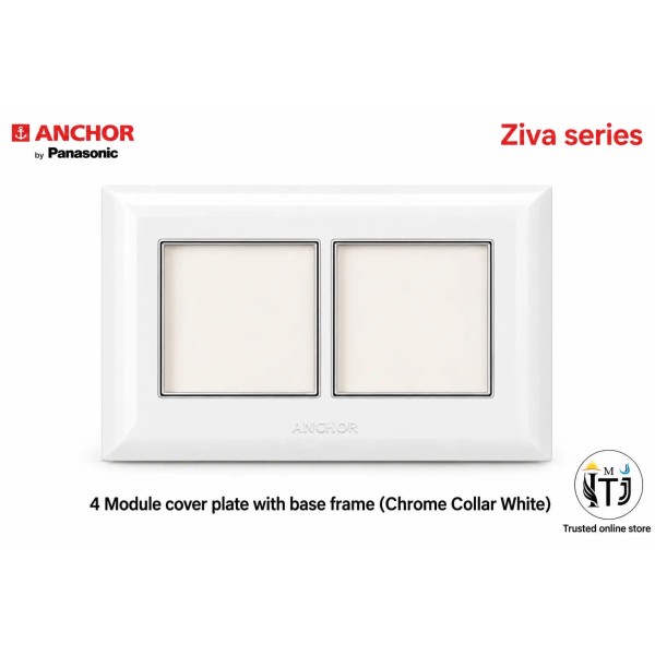 Anchor Ziva 4 Module Plate (68904C) - Chrome Collar White