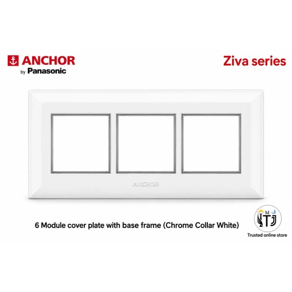 Anchor Ziva 6 Module Plate (68906C) - Chrome Collar White
