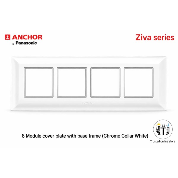 Anchor Ziva 8 Module Plate (68908C) - Chrome Collar White
