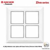 Anchor Ziva 8 Module Plate Sq (68988C) - Chrome Collar White