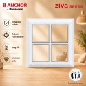 Anchor Ziva 8 Module Plate Sq (68988C) - Chrome Collar White