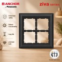 Anchor Ziva 8 Module Plate Sq (68988B) - Black