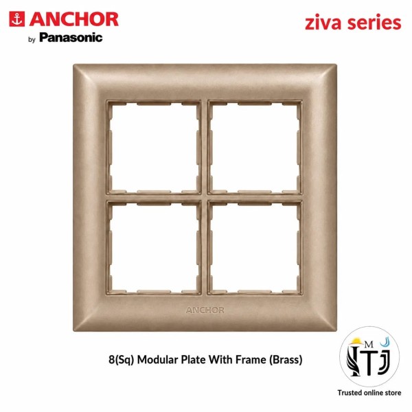 Anchor Ziva 8 Module Plate Sq (68988BR) - Brass
