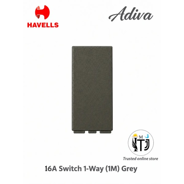 Havells Adiva 16A 1 Way Switch 1M | Grey