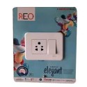 Havells Reo Elegant , 6 A / 16 A Heavy Duty  3 Pin Socket with Shutter - AHRKCXW253
