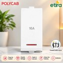 Polycab Etira 16A Switch With Indicator, 1-way - White