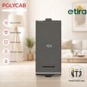 Polycab Etira 16A Switch With Indicator, 1-way - Mag. Grey
