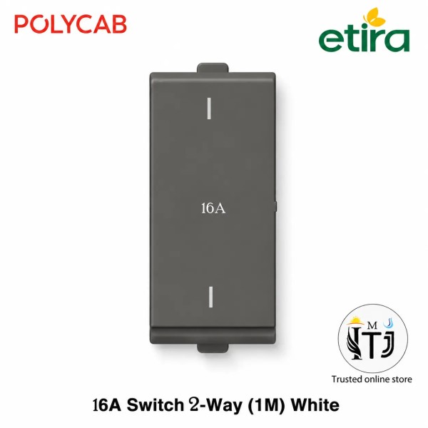 Polycab Etira 16A Switch, 2-way - Mag. Grey