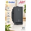 Gratex Adore 6A Flat 2 Way Switch 1M |Grey