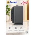Gratex Adore 6A Flat 1 Way Switch 1M |Grey