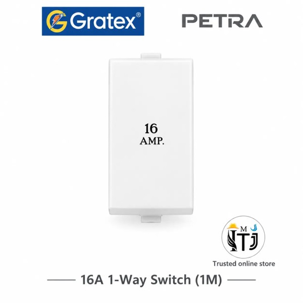 Gratex Petra 16A 1 Way Switch 1M| White