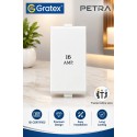 Gratex Petra 16A 1 Way Switch 1M| White