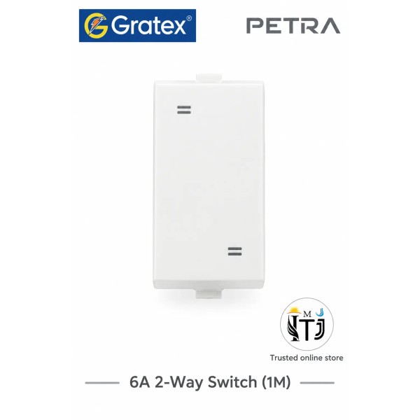 Gratex Petra 6A 2 Way Switch 1M| White