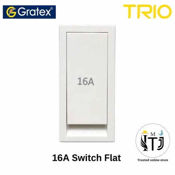 Gratex TRIO 16A Modular Switch - 1 way, 1M Flat Switch