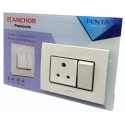 Anchor Penta 6A, 2 Way Modular Switch - White - 65002