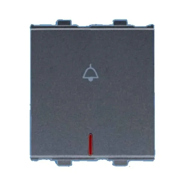 Anchor Penta Graphite black Bell Push with Indicator, 2Module -65066B