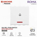 Anchor Roma Urban 10A Bell Push With Indicator - White Anchor Roma Urban 10A Bell Push With Indicator - White