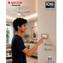 Anchor Roma Urban Smart Touch Switch 16A 1Channel - White, Fits in Anchor Roma Urban Plates Only, Compatible with Alexa, Google Assistant & Siri Anchor Roma Urban Smart Touch Switch 16A 1Channel - White, Fits in Anchor Roma Urban Plates Only, Compatible with Alexa, Google Assistant & Siri