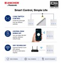 Anchor Roma Urban Smart Touch Switch Fan Regulator 100W, , Fits in Anchor Roma Urban Plates Only, Compatible with Alexa, Google Assistant & Siri Anchor Roma Urban Smart Touch Switch Fan Regulator 100W, , Fits in Anchor Roma Urban Plates Only, Compatible with Alexa, Google Assistant & Siri