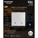 Anchor Roma Urban Smart Touch Switch 5A 2Channel - White, , Fits in Anchor Roma Urban Plates Only, Compatible with Alexa, Google Assistant & Siri Anchor Roma Urban Smart Touch Switch 5A 2Channel - White, , Fits in Anchor Roma Urban Plates Only, Compatible with Alexa, Google Assistant & Siri