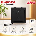 Anchor Ziva 32A Switch With Indicator (DP)| 2M| Black -68032B